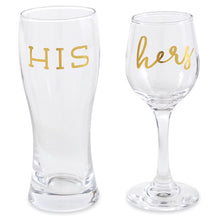 Load image into Gallery viewer, His &amp; Hers Beer/Wine Glass Set