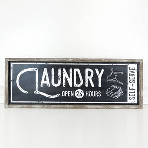 Laundry Open 24 Hours Sign