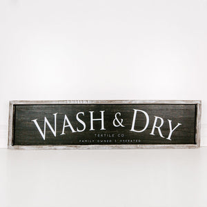 Wash & Dry Framed Sign