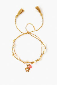 Anklet 18k Shell and Gold Mix