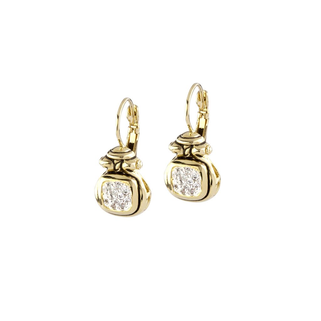 Anvil Gold & Pavé French Wire Earrings