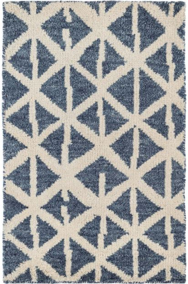 Newport Blue Hand Knotted Wool Rug (Various Sizes)