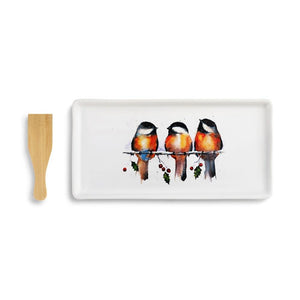 Chickadees and Berries Appetizer Tray w/ Spatula