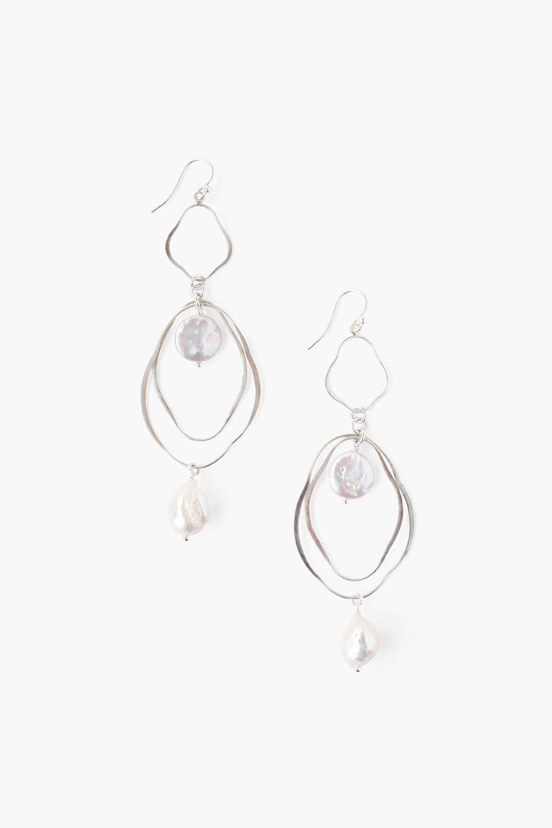 Sterling Silver White Pearls Earrings