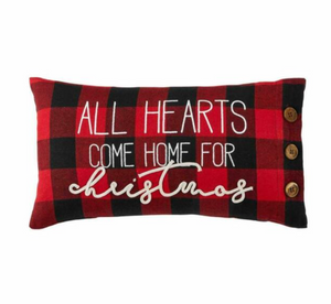 All Hearts Check Pillow