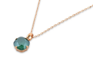 Rose Gold Turquoise Swarovski Crystal Pendant Necklace