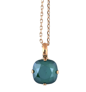 Rose Gold Turquoise Swarovski Crystal Pendant Necklace