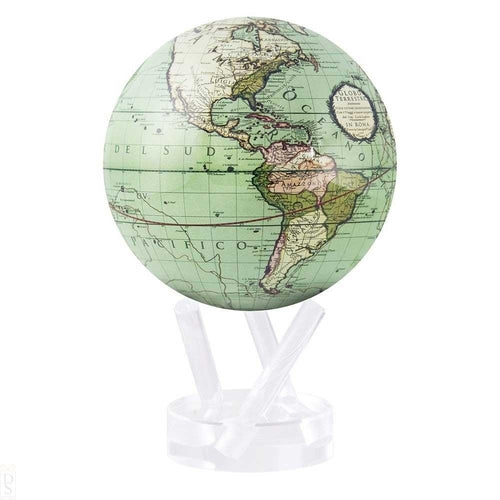 Antique Terrestrial Green Rotating Globe