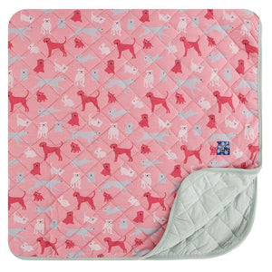Quilted Toddler Blanket - Aloe & Strawberry Animals