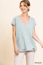 Load image into Gallery viewer, Short Sleeve V-Neck Knit Top