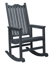 Load image into Gallery viewer, C.R. Plastics Porch Rocker outdoor rocking chair in Slate Grey recycled HDPE plastic