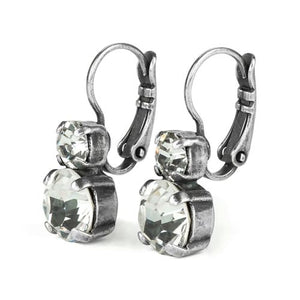Clear Crystal Double Drop Earrings