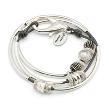 Load image into Gallery viewer, Ginger Silverplate Gunmetal Leather Bracelet