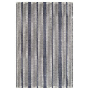 Herringbone Stripe Navy Woven Rug (Various Sizes)