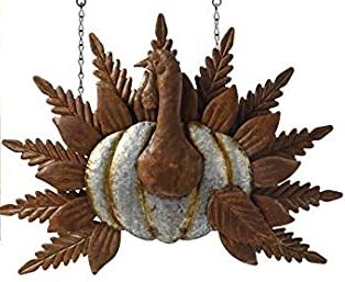 Tin Turkey With Rusty Tail Sign